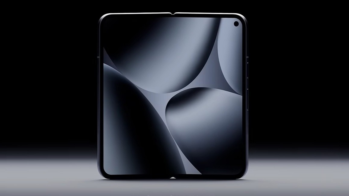 Screen of a Google foldable phone being unfolded